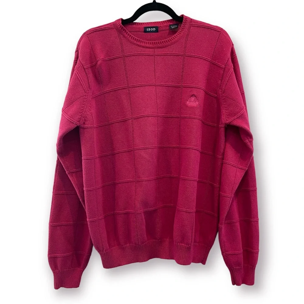 IZOD Vintage 90’s Crewneck Sweater Fushcia Medium